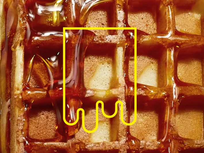 Sticky Waffle Branding bold gooey syrup design device