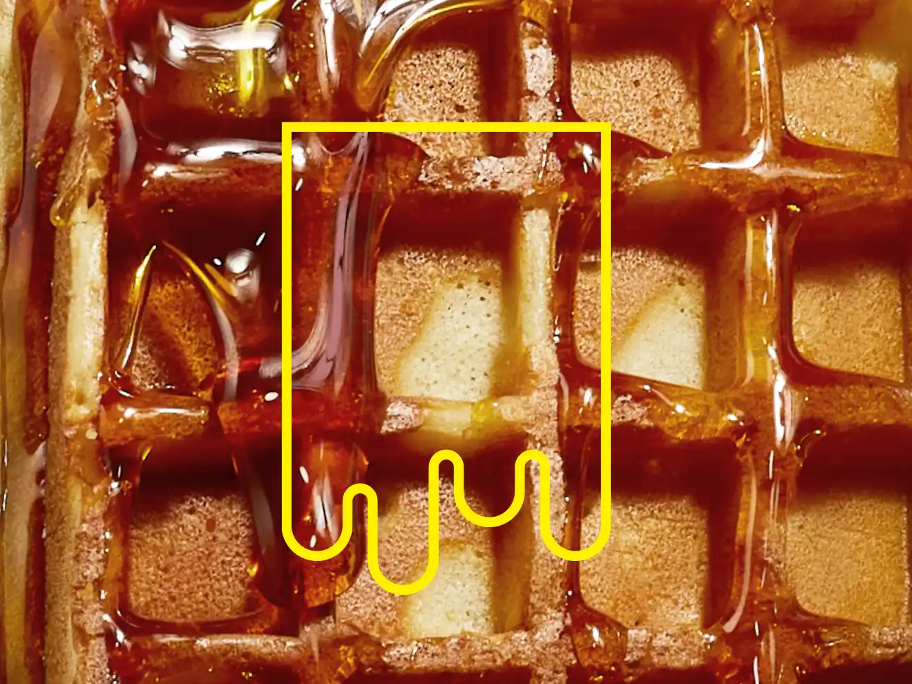 Sticky Waffle Branding bold gooey syrup design device